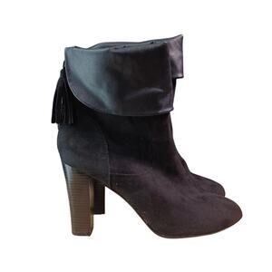 Kaari Blue Chunky Heeled Booties Laura 9.5 Women's